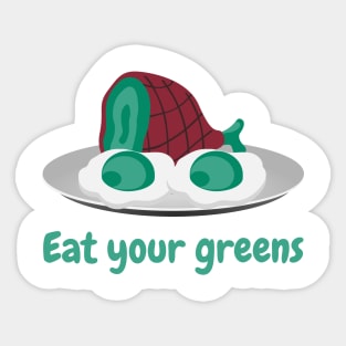 Eat Your Greens Breakfast | Funny Gift Idea for Kids Sticker